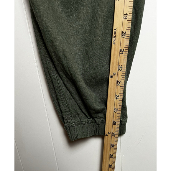 Sanctuary Linen Blend Pull On Jogger Pants Olive Green Pockets Size Medium - Picture 5 of 12